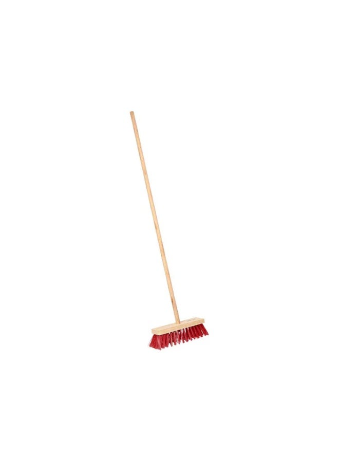 Hard Broom With Wooden Base and Wooden stick Large 24" - Image 1